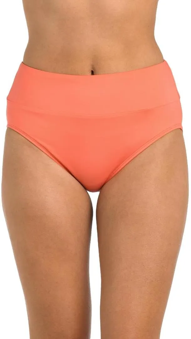 24th & Ocean Women's High Waist Hipster Bikini Swimsuit Bottom