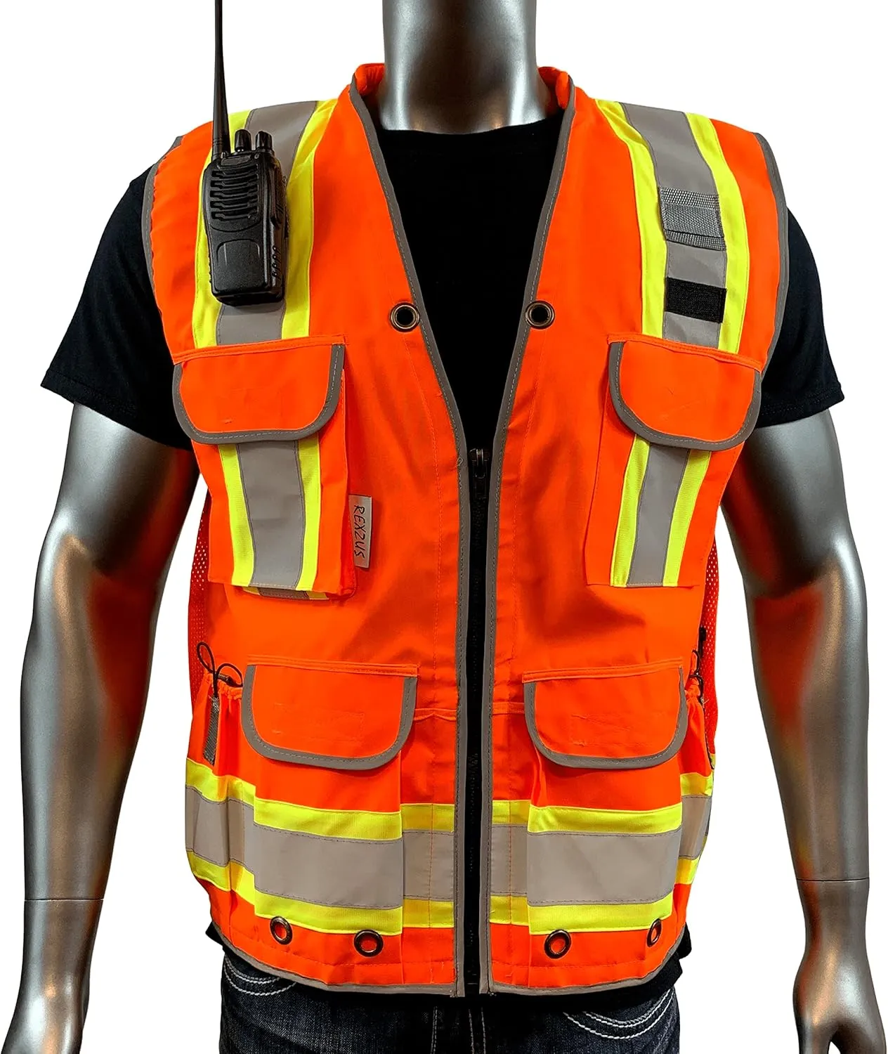 A Reflective Safety Vest For men Class 2 Heavy Woven Two Tone Engineer Hi Viz Safety Vest 3M Tape