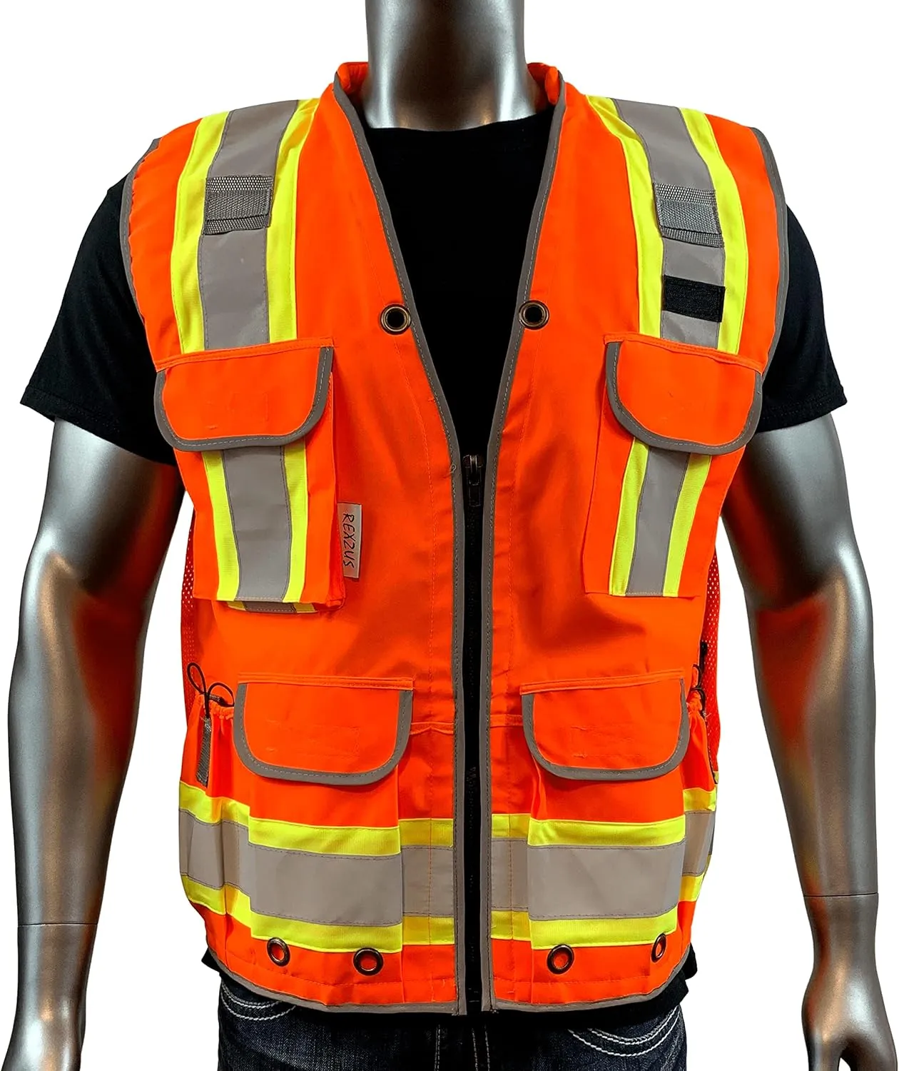 A Reflective Safety Vest For men Class 2 Heavy Woven Two Tone Engineer Hi Viz Safety Vest 3M Tape
