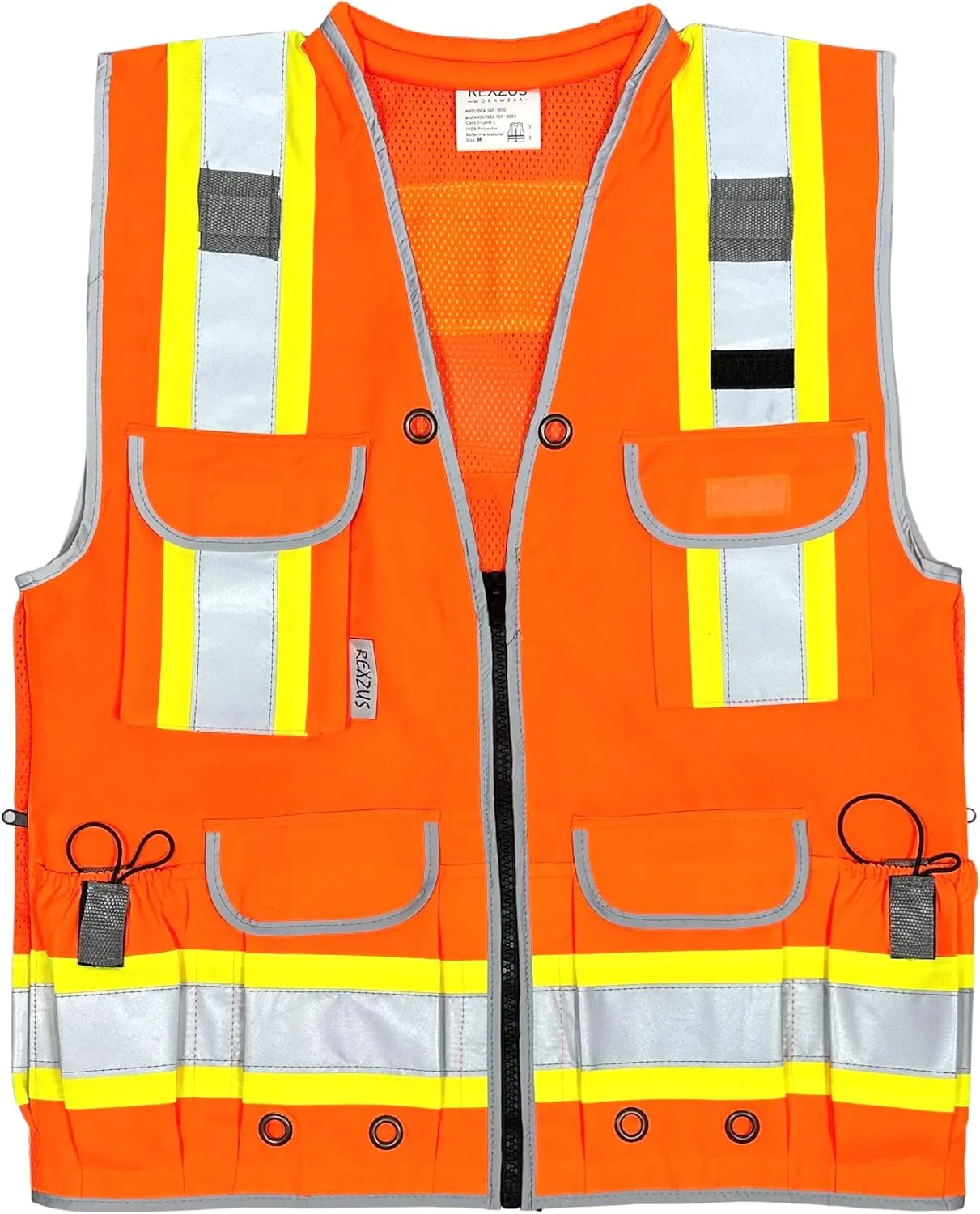 A Reflective Safety Vest For men Class 2 Heavy Woven Two Tone Engineer Hi Viz Safety Vest 3M Tape