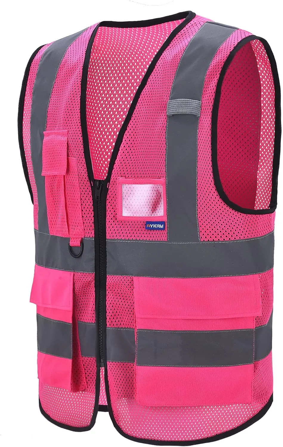 A-SAFETY 6XL 7XL 8XL Pink High Visibility Mesh Safety Reflective Vest Big and tall Hi Viz Work Vest for Men Women (Pink Mesh 6XL-8XL)