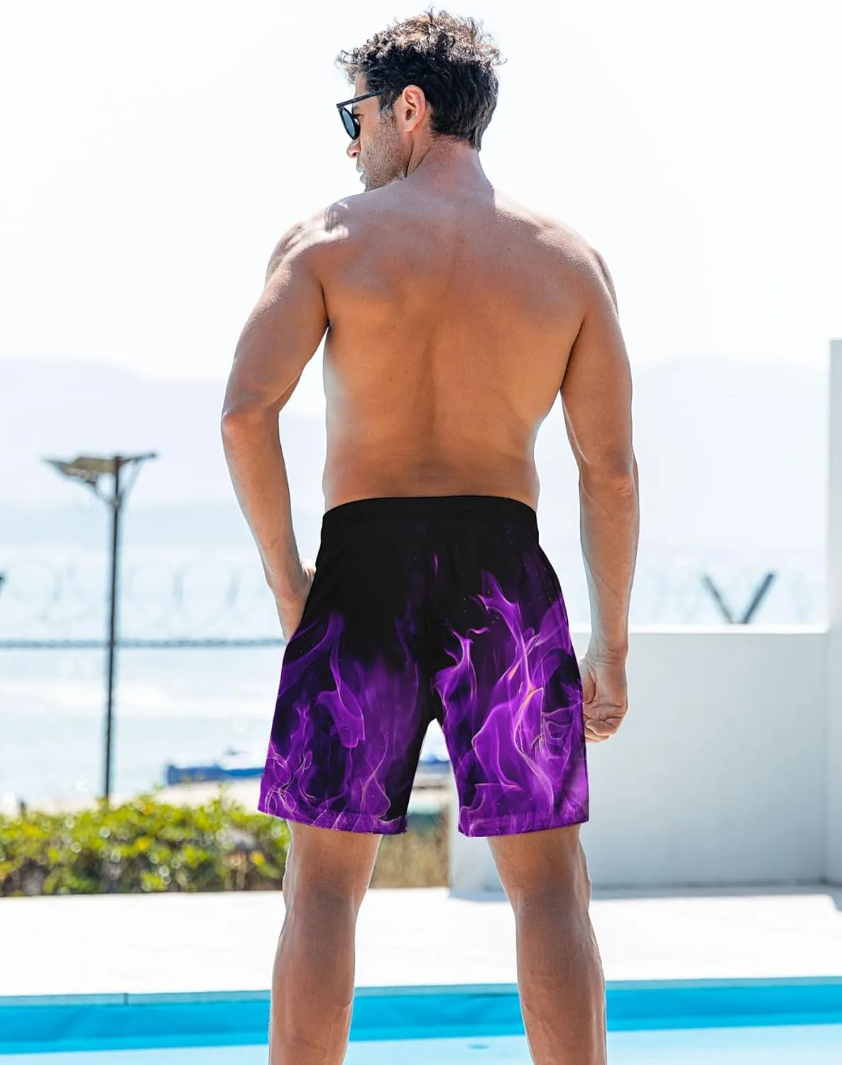 Ahegao Men's Swim Trunks Quick Dry 3D Printed Beach Board Shorts with Pockets Cool Mesh Lining Bathing Suits