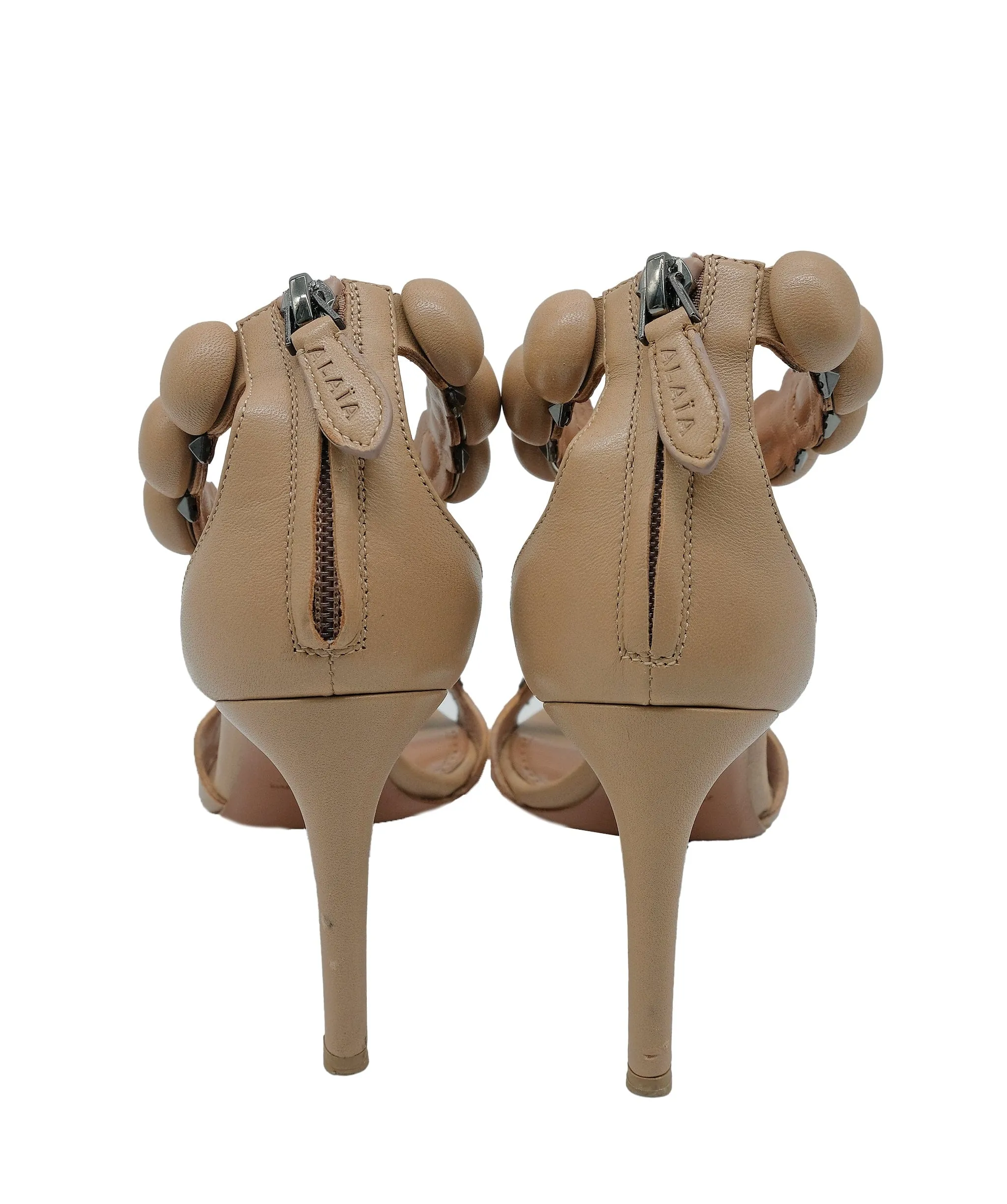 Alaia Bambe Sandals Beige Leather 36 RJC3289