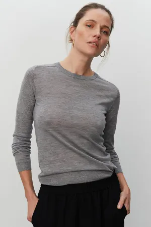 Annabelle Grey Melange Merino Jersey