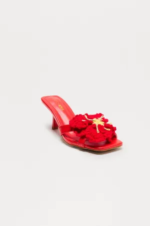 Aquarius Crochet Mules - Red