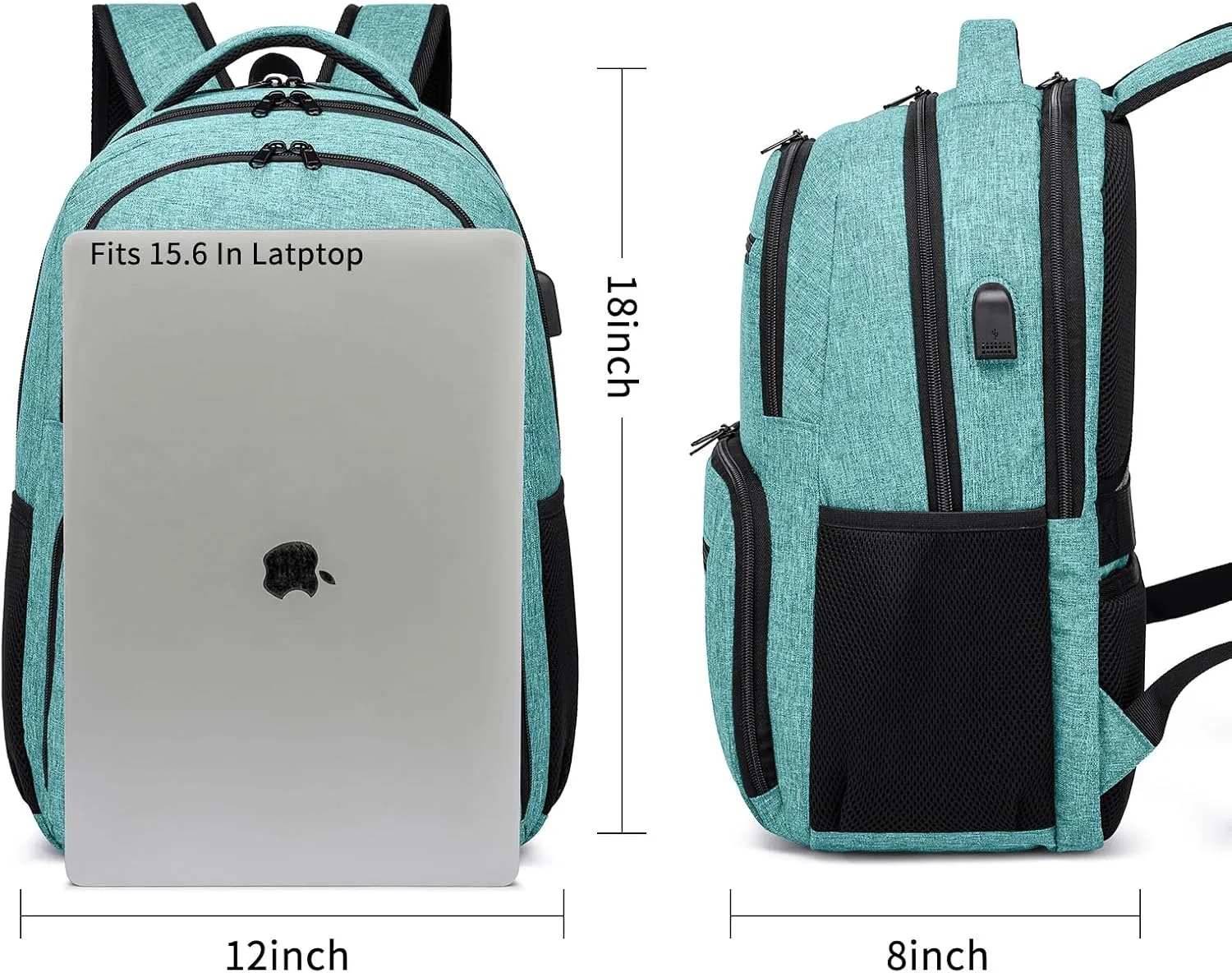 Backpack for Men and Women, Backpack for School Teen Boys, Business Travel Water Resistant Sturdy 15.6 Inch Laptops Back Pack with USB Charging Port, College School Computer Bag Gift