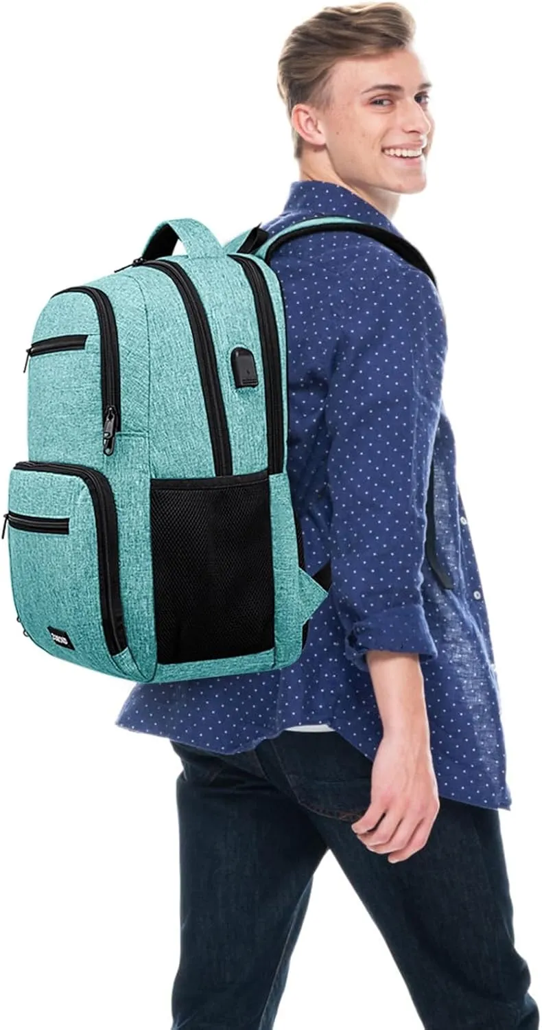 Backpack for Men and Women, Backpack for School Teen Boys, Business Travel Water Resistant Sturdy 15.6 Inch Laptops Back Pack with USB Charging Port, College School Computer Bag Gift