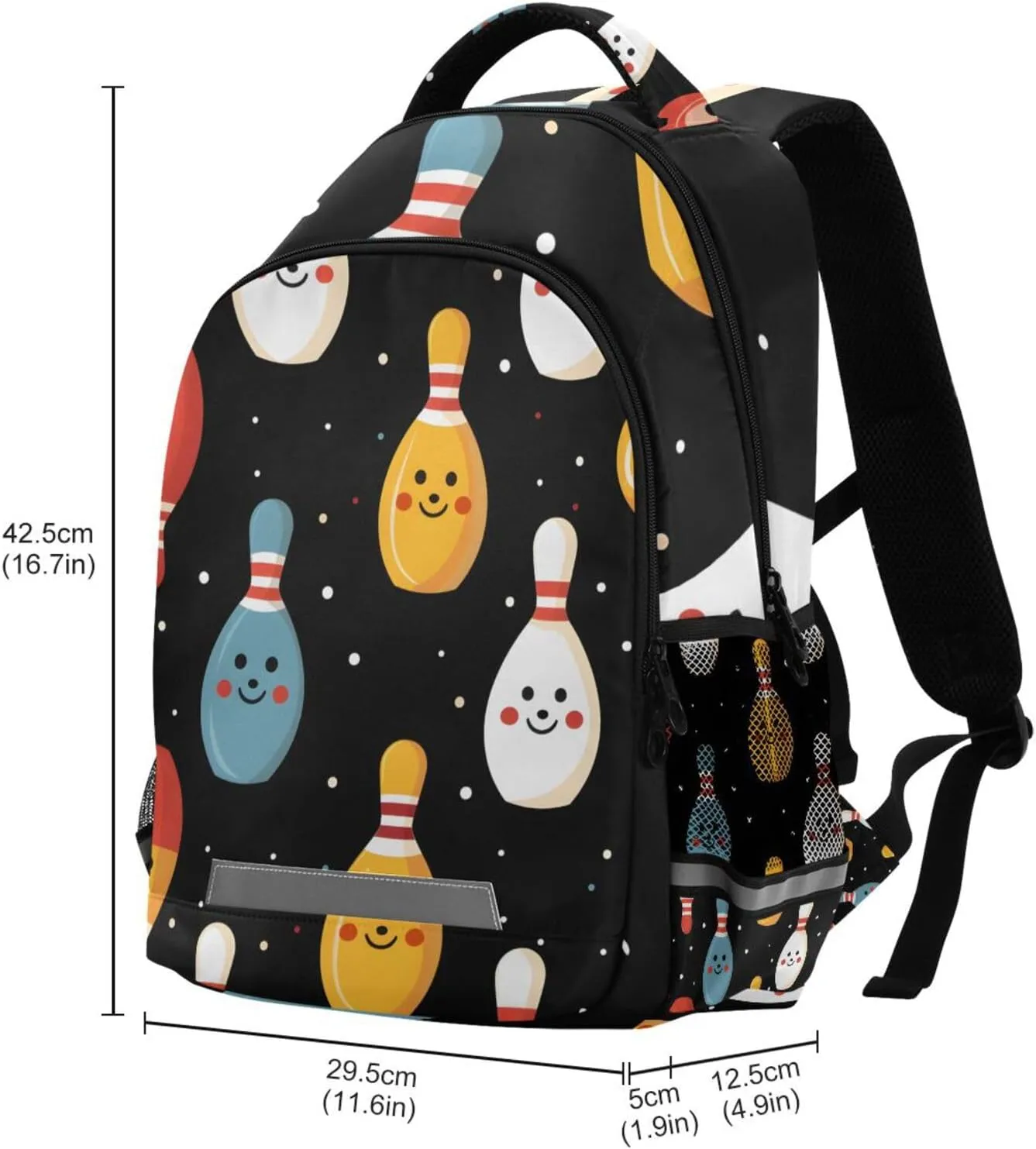 Bowling School Backpack for Boys Girls Elementary School Bag Daypack,13L