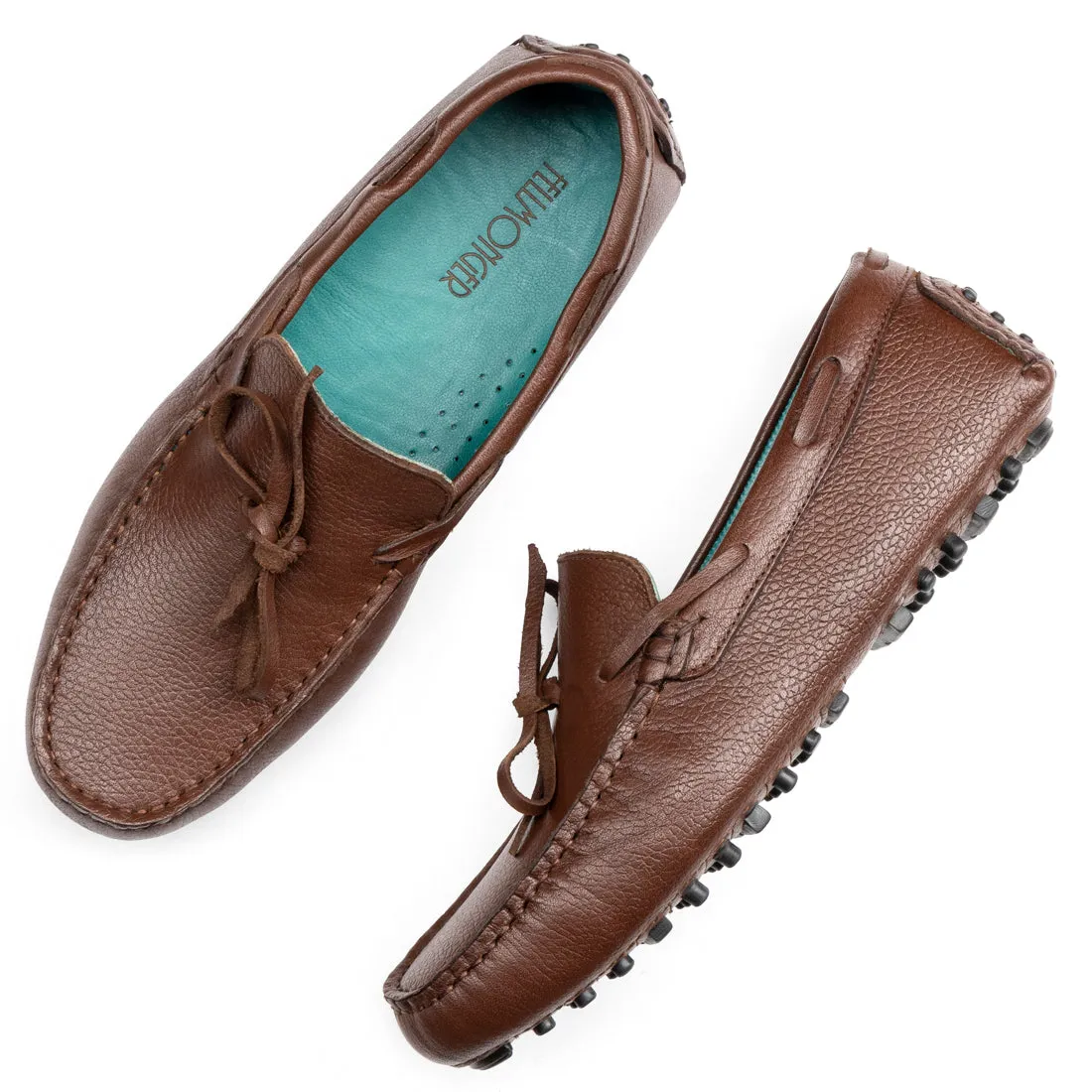 Brown Knot Milled Loafers