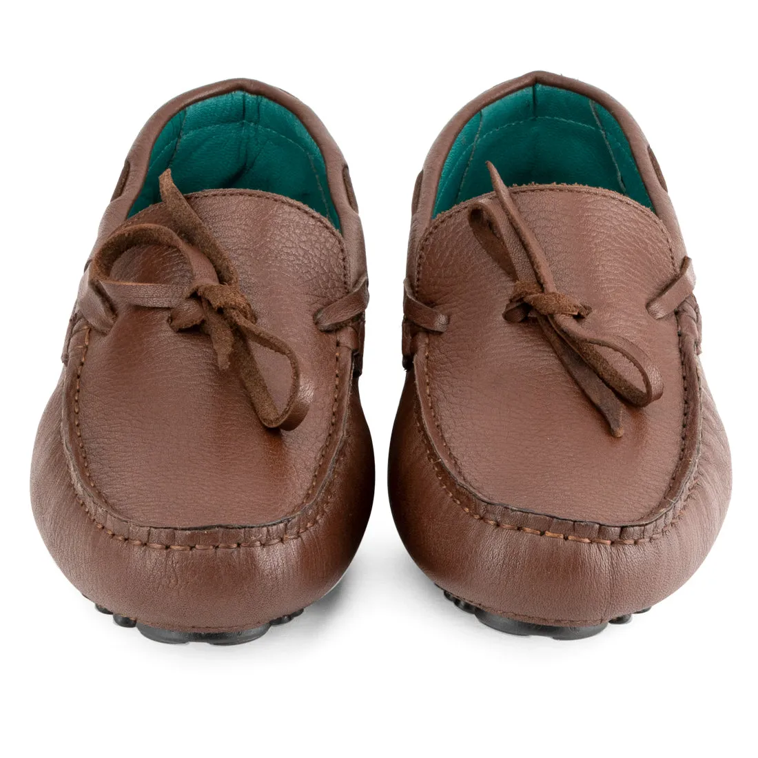 Brown Knot Milled Loafers