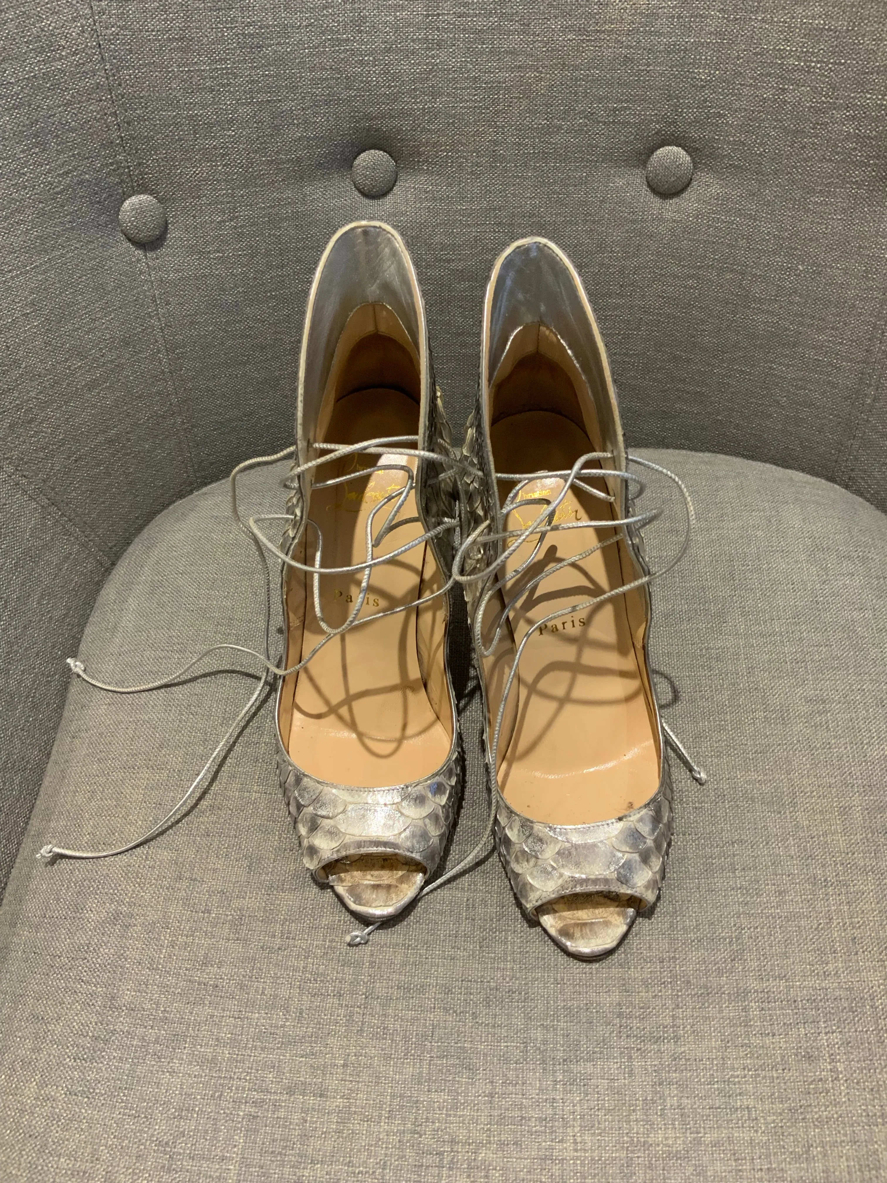 Christian Louboutin Python Megavamp 100 Pumps Heels Size 36.5 ladies