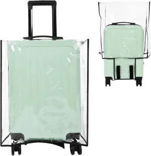 Clear PVC Suitcase Cover, 22 Inch Luggage Protector Suitcase Cover, Waterproof Wheeled Suitcase Dust Transparent Luggage Cover Case for Scratches, Dust, Spills