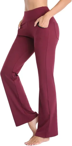 CRNTCEM Womens Slim Fit Flare Yoga Pants High Waist Tummy Control Workout Casual Bootcut Pants Shaping Skinny Sports Pants