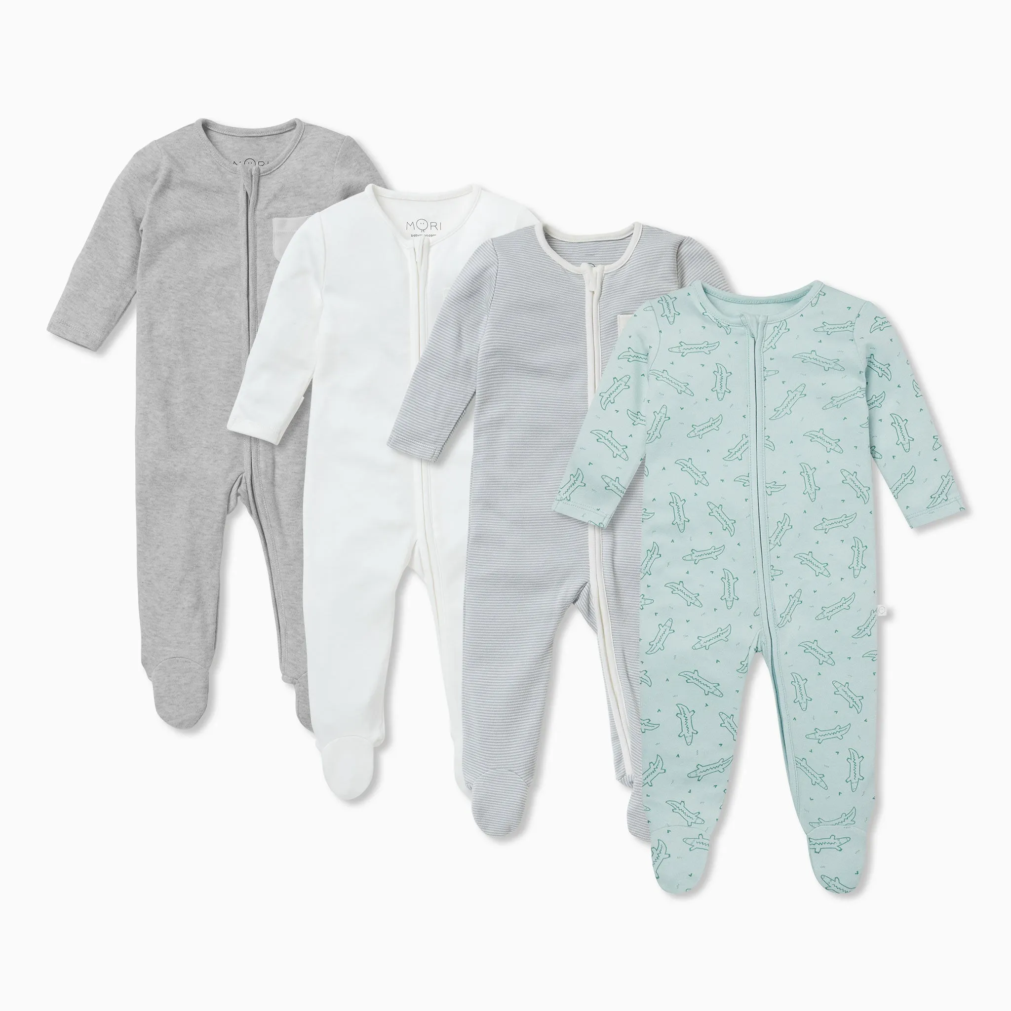 Crocodile Clever Zip Sleepsuit 4 Pack