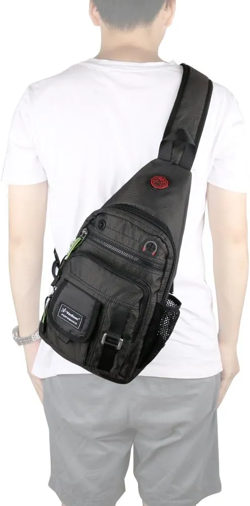 Crossbody Sling Bag Backpack for Men & Women Black