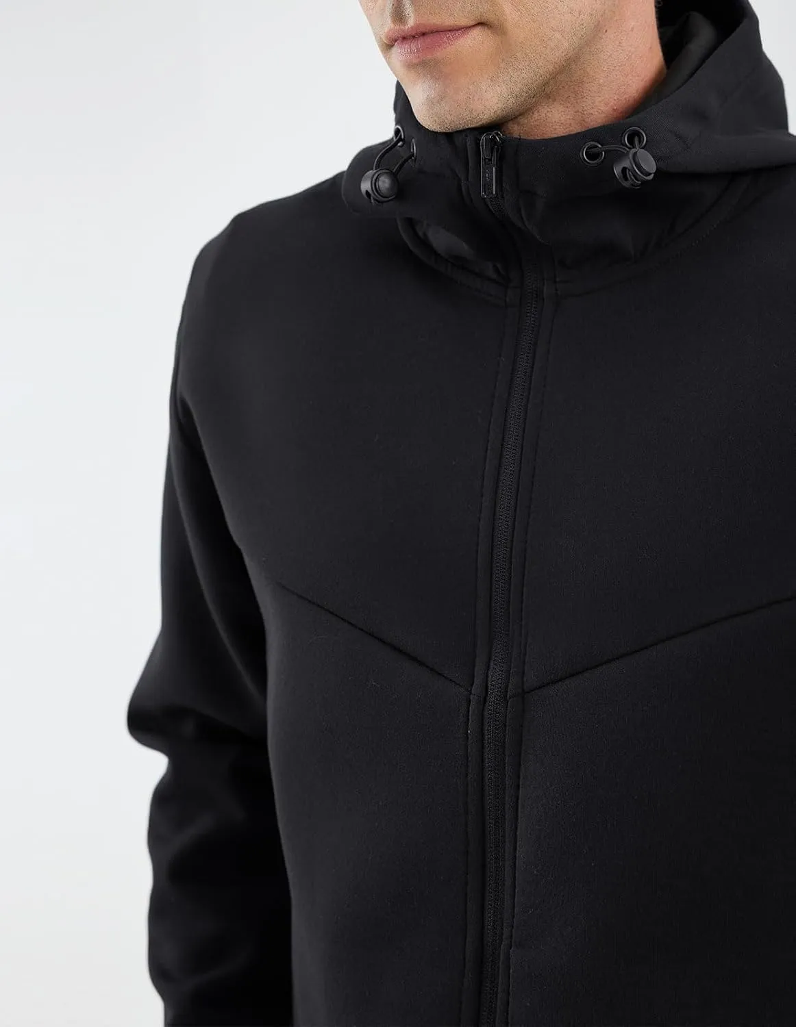 fit space Athleisure Zip Hoodie & Turtleneck Sweatshirt for Men,Scuba Neck Pullover with Zipper Pockets