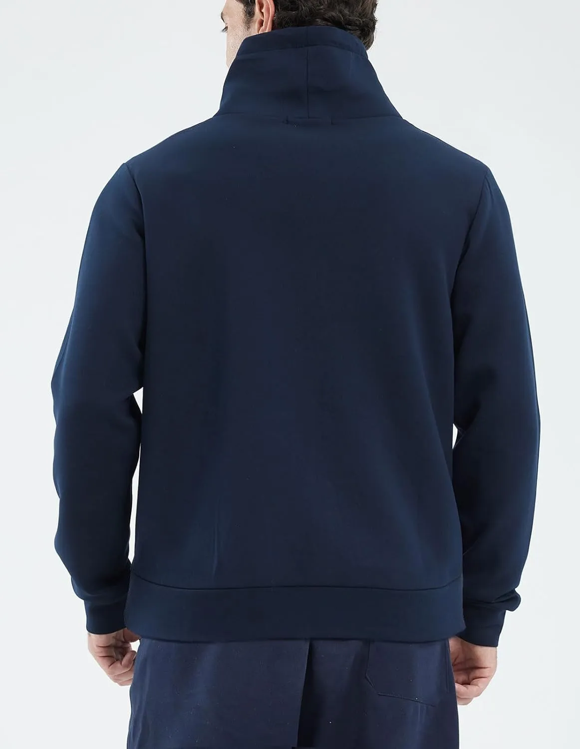 fit space Athleisure Zip Hoodie & Turtleneck Sweatshirt for Men,Scuba Neck Pullover with Zipper Pockets