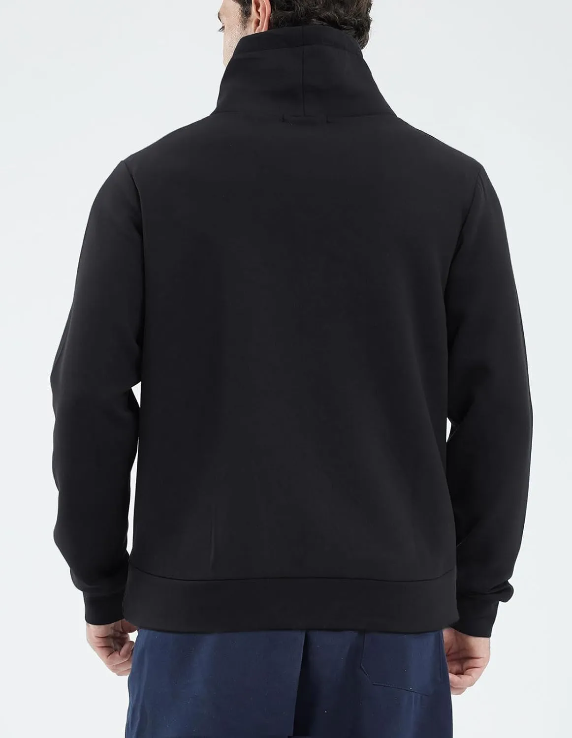 fit space Athleisure Zip Hoodie & Turtleneck Sweatshirt for Men,Scuba Neck Pullover with Zipper Pockets