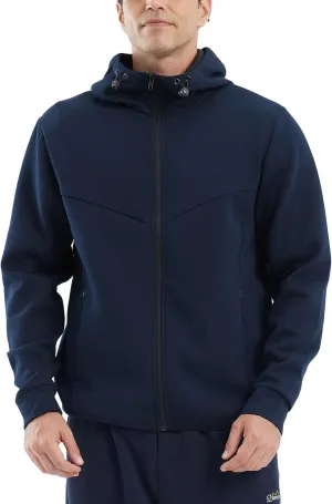fit space Athleisure Zip Hoodie & Turtleneck Sweatshirt for Men,Scuba Neck Pullover with Zipper Pockets