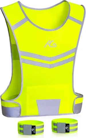 GoxRunx Reflective Running Vest Gear Cycling Motorcycle Reflective Vest,High Visibility Night Running Safety Vest