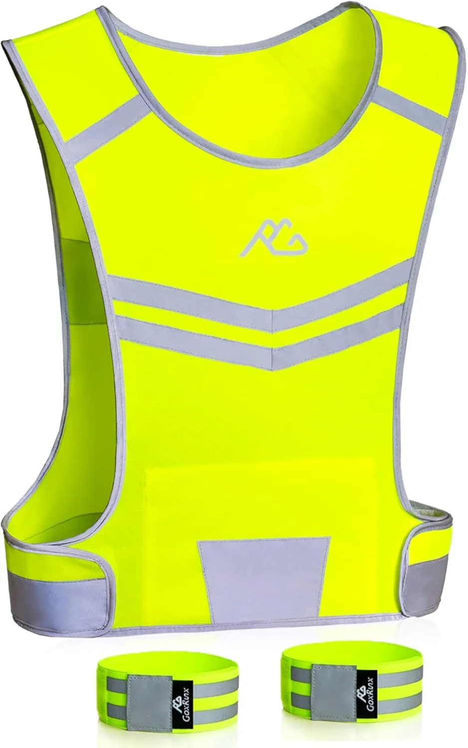 GoxRunx Reflective Running Vest Gear Cycling Motorcycle Reflective Vest,High Visibility Night Running Safety Vest