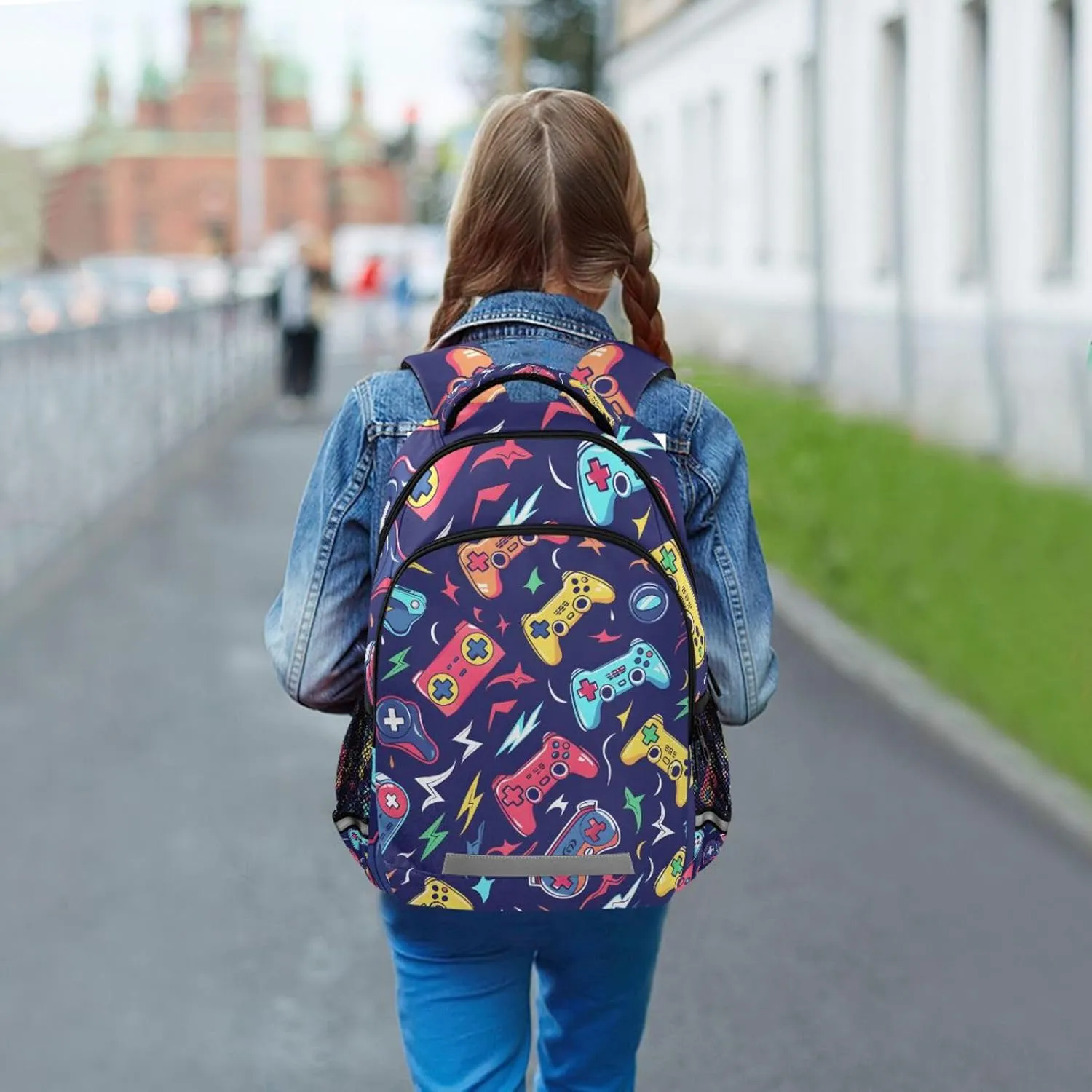 Handle Game School Backpack for Boys Girls Elementary School Bag Daypack,13L