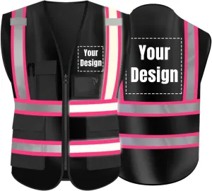 High Visibility Reflective Safety Vest Customize Logo With 5 Pockets Hi Vis Vest Outdoor Protective Workwear