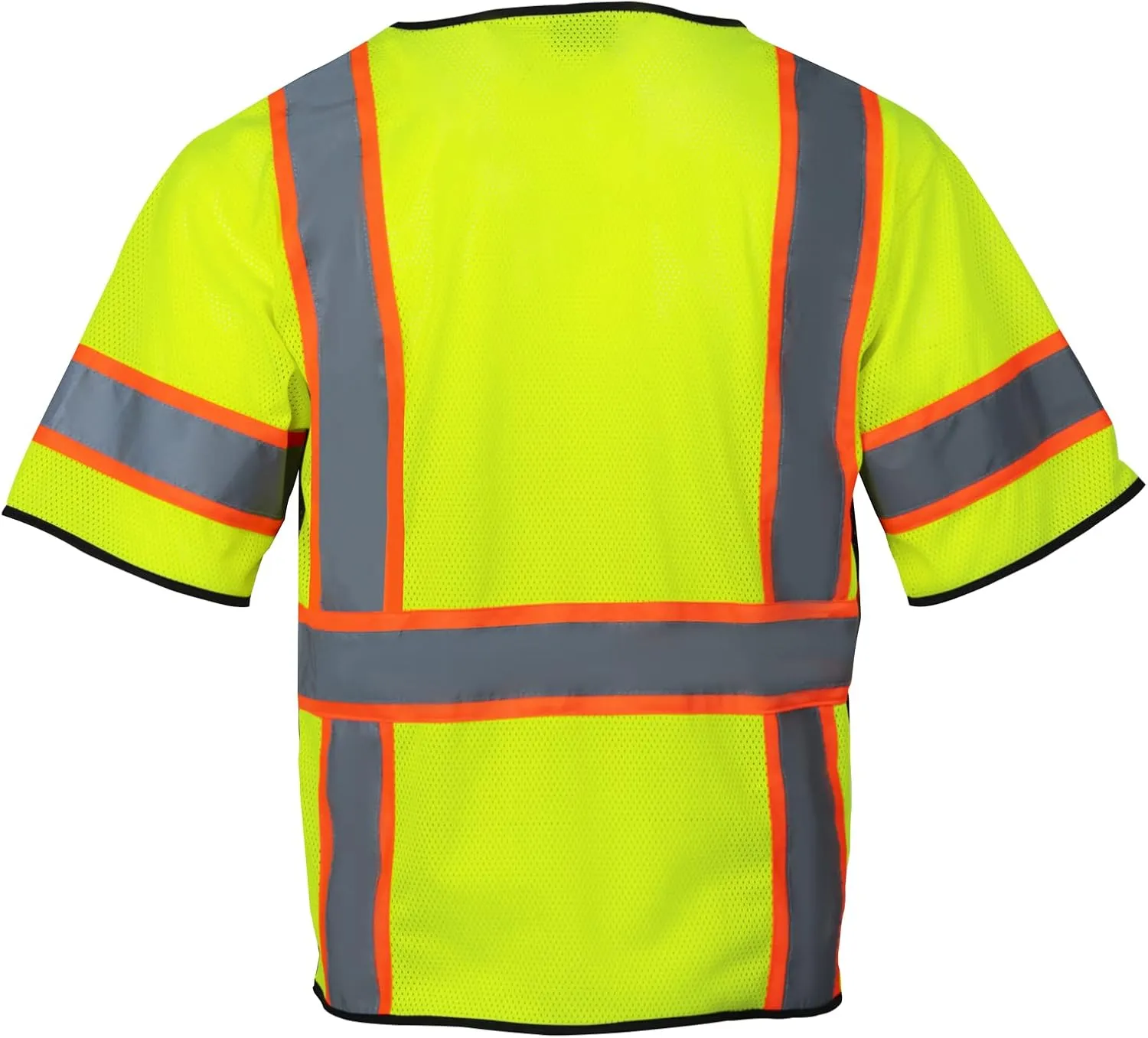 High Visibility Vest with Pockets Zipper for Men Women,Construction Vest with Reflective Strips,Hi Vis Class 3