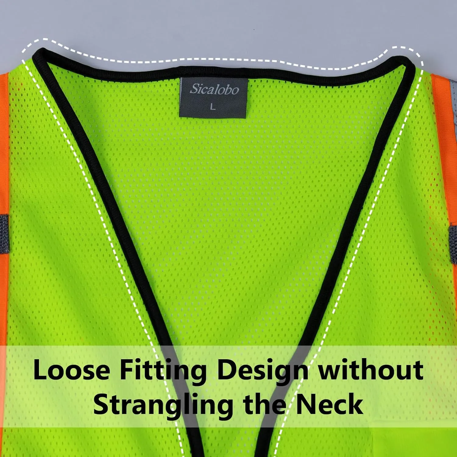 High Visibility Vest with Pockets Zipper for Men Women,Construction Vest with Reflective Strips,Hi Vis Class 3