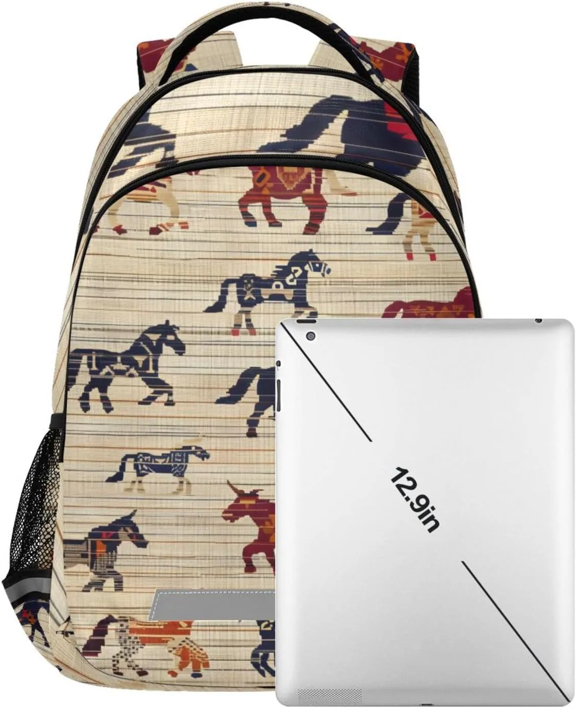 Horses School Backpack for Boys Girls Elementary School Bag Daypack,13L