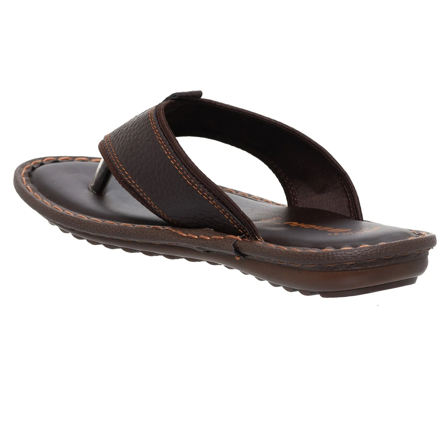 Inblu Men Brown Thong Style Flip-Flop with Textured Upper (AP75_BROWN)