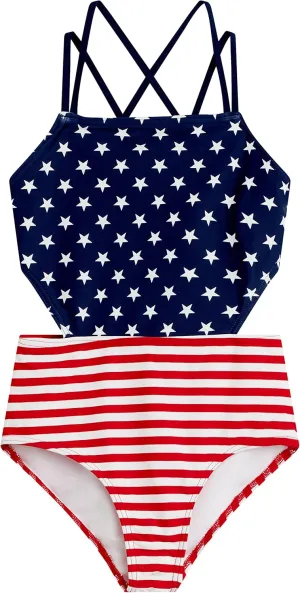 Kanu Surf Girls' Beach Sport Cut-Out One Piece Swimsuit