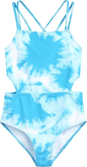 Kanu Surf Girls' Beach Sport Cut-Out One Piece Swimsuit