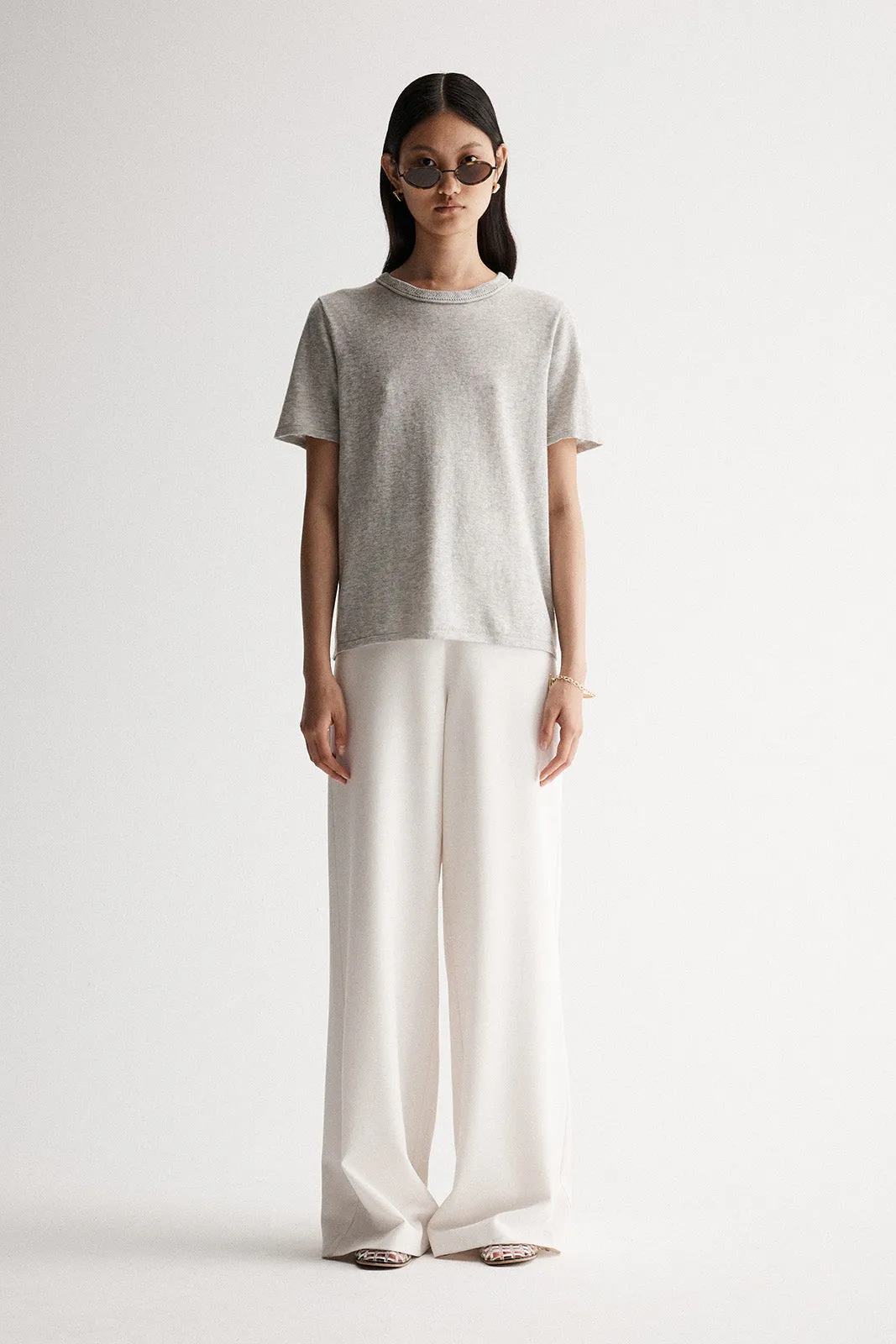 Lewie Knit Top Grey Marle