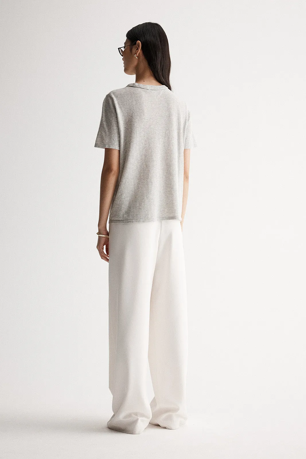 Lewie Knit Top Grey Marle