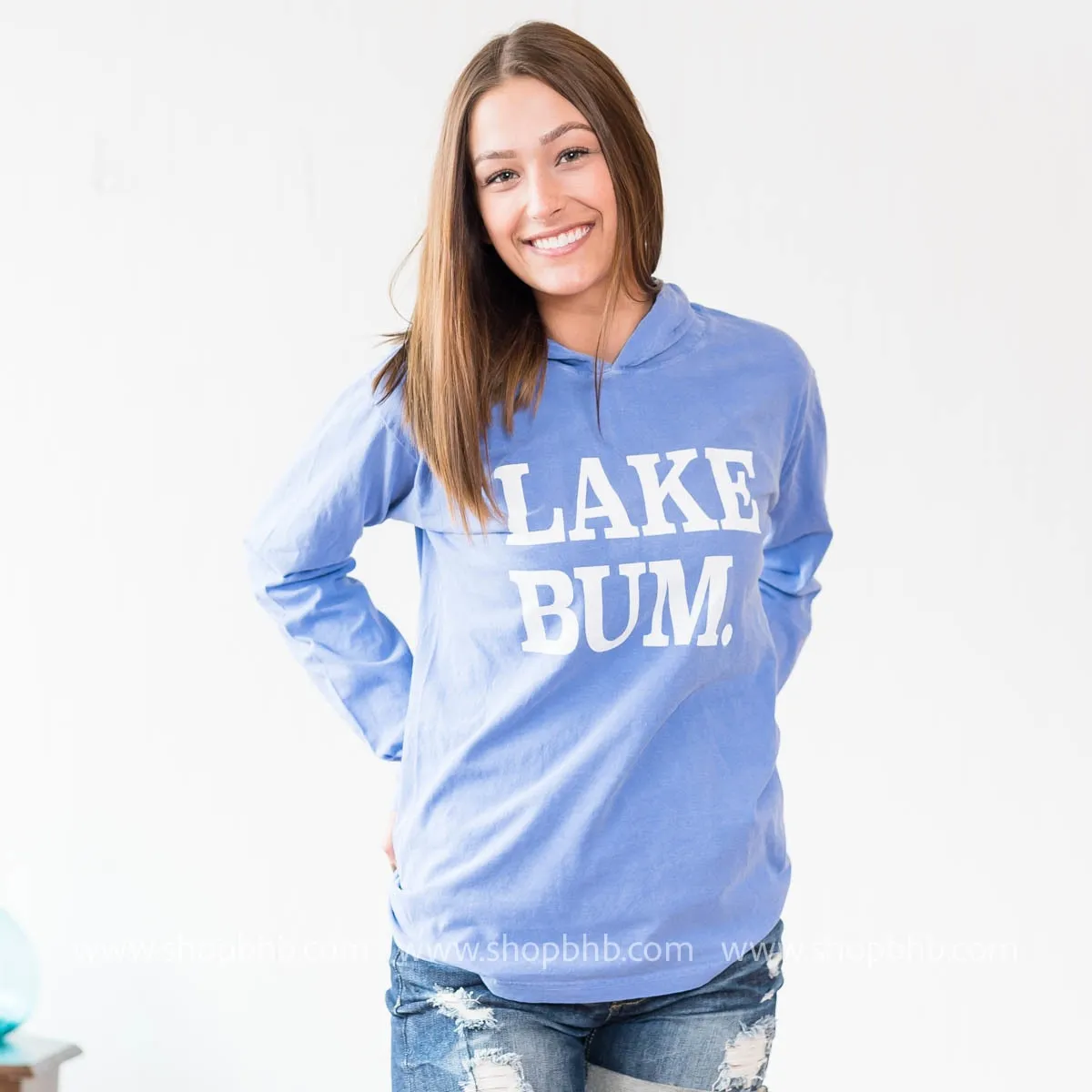 Light Weight Lake Bum Hoodie - Blue*