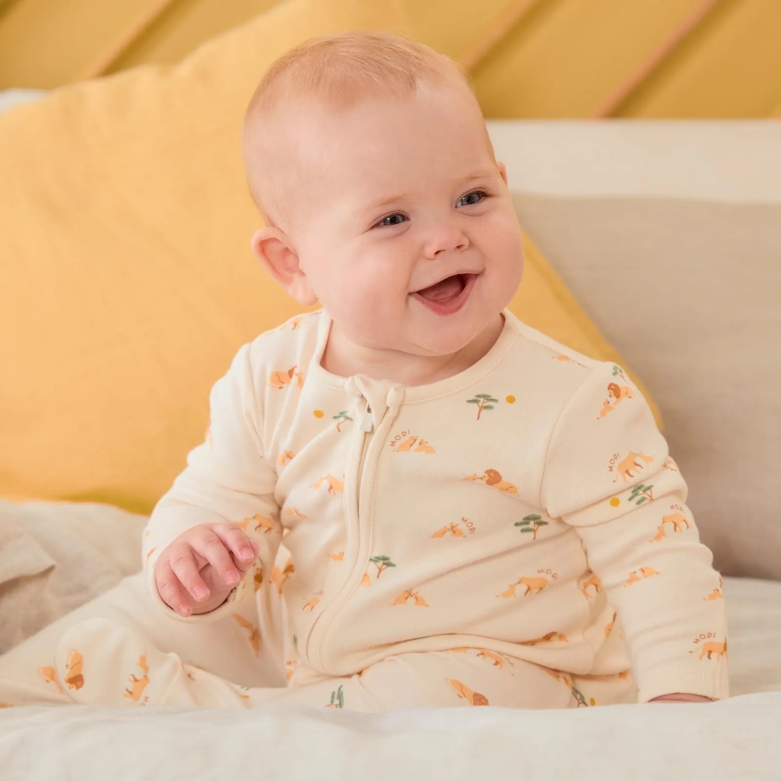 Lion & Striped Ribbed Clever Zip Snug Fit Pajamas 2 Pack