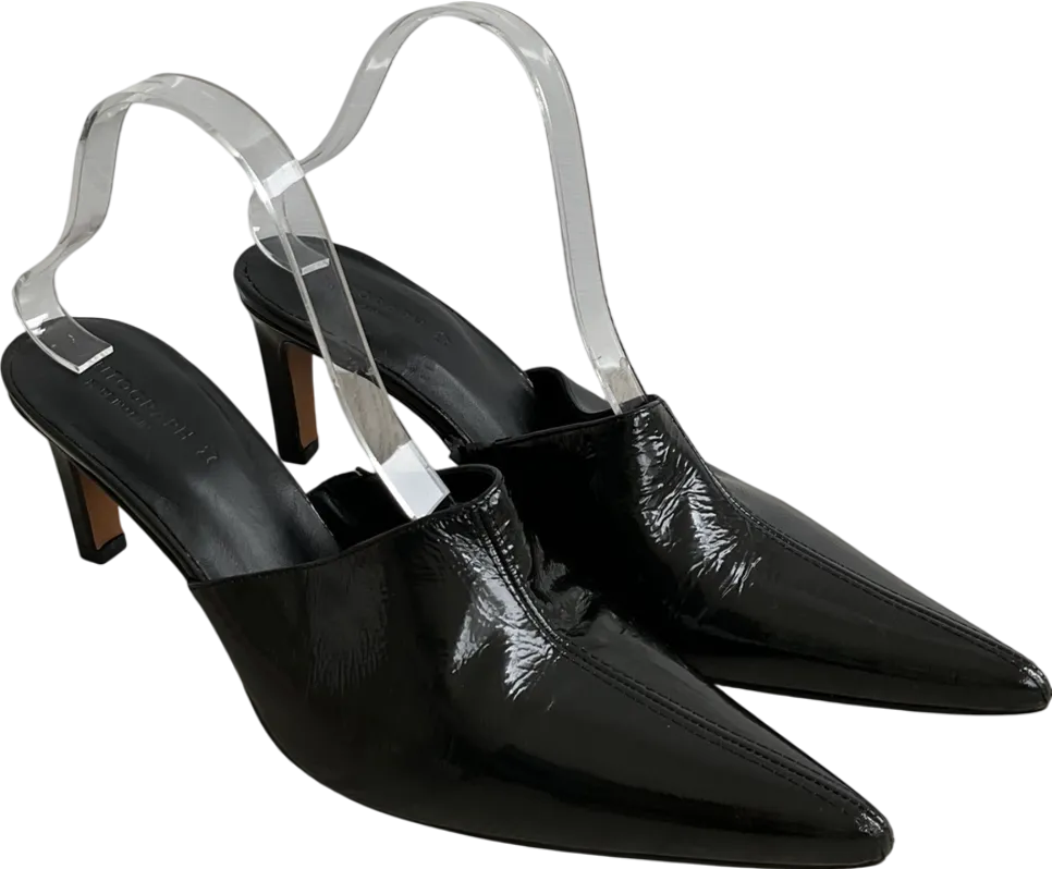 M&S Black Pointed Toe Slip On Heels UK 8 EU 41 