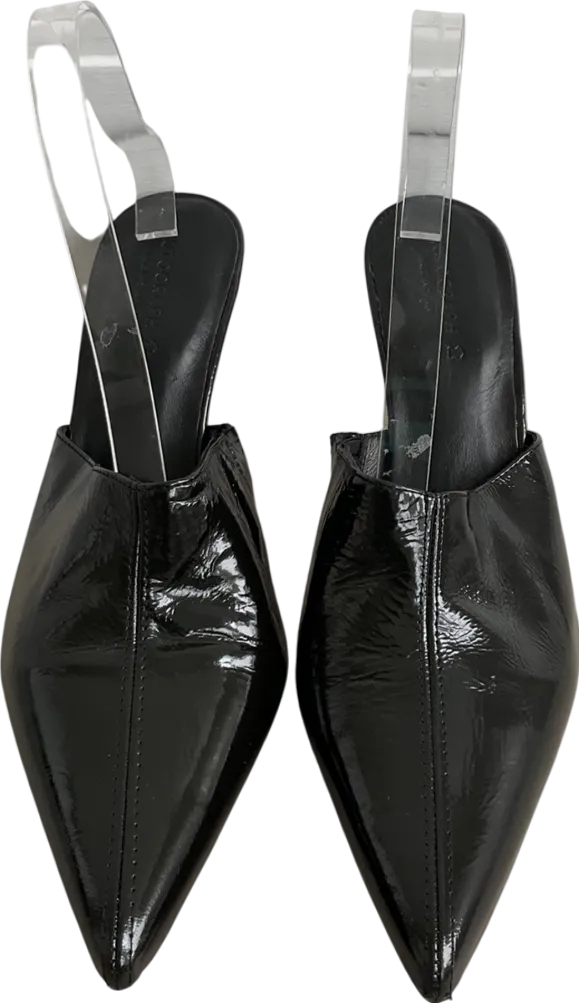 M&S Black Pointed Toe Slip On Heels UK 8 EU 41 