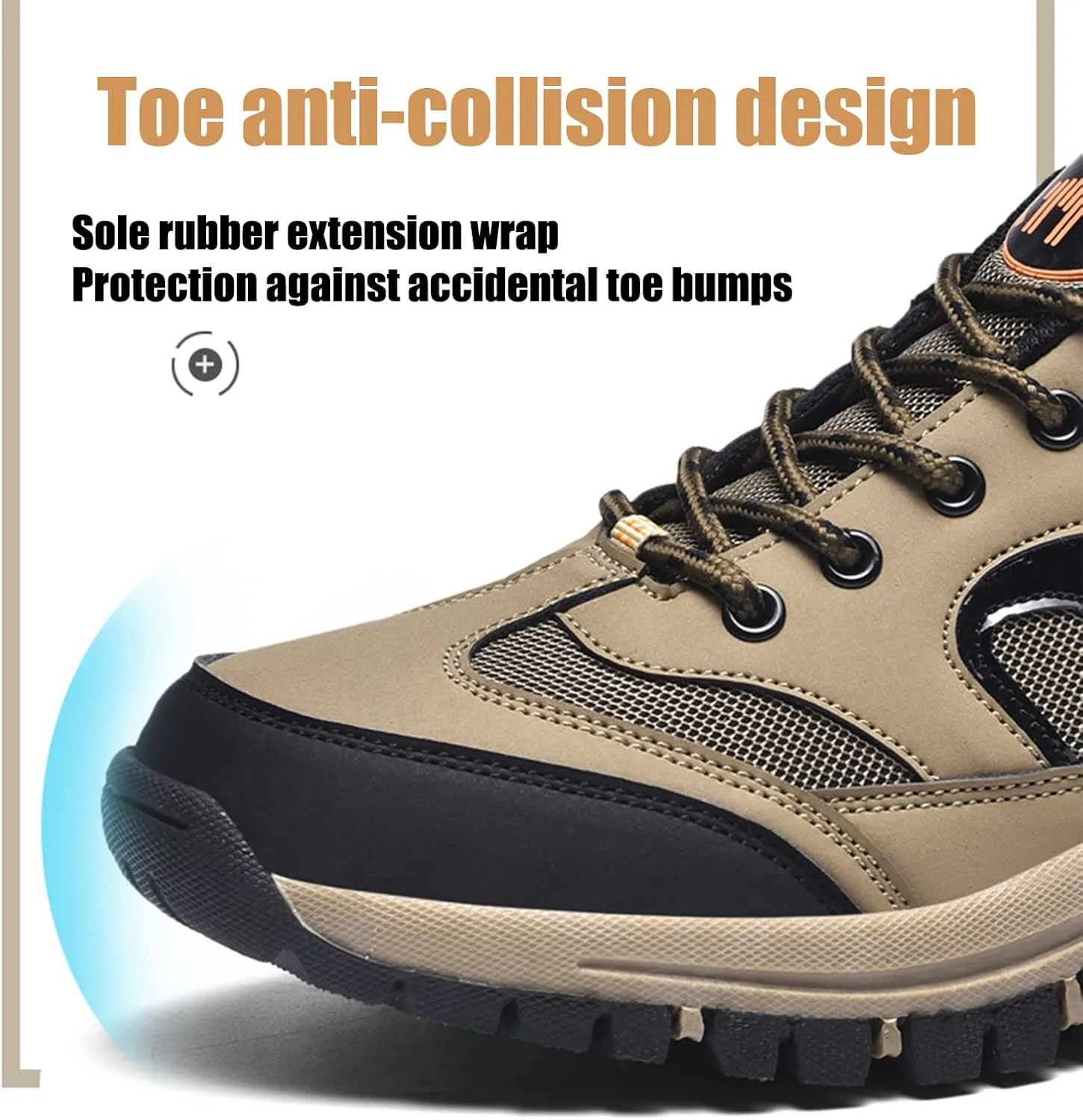 Men's Outdoor Lace-up Hiking Orthopedic Shoes,Low Waterproof Wear-Resistant Outdoor Lightweight Trail Trekking Sneakers