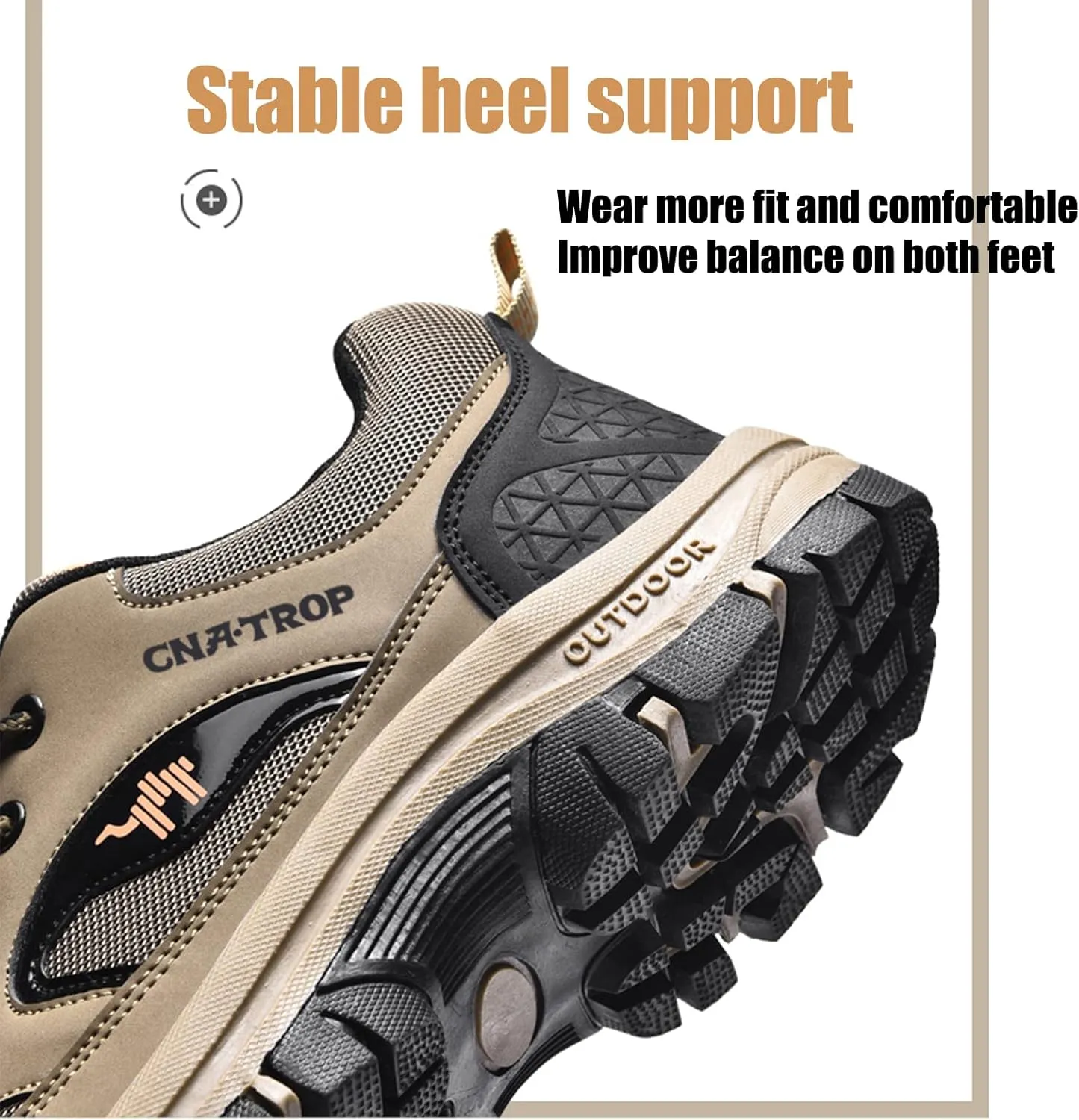 Men's Outdoor Lace-up Hiking Orthopedic Shoes,Low Waterproof Wear-Resistant Outdoor Lightweight Trail Trekking Sneakers
