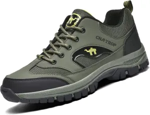 Men's Outdoor Lace-up Hiking Orthopedic Shoes,Low Waterproof Wear-Resistant Outdoor Lightweight Trail Trekking Sneakers