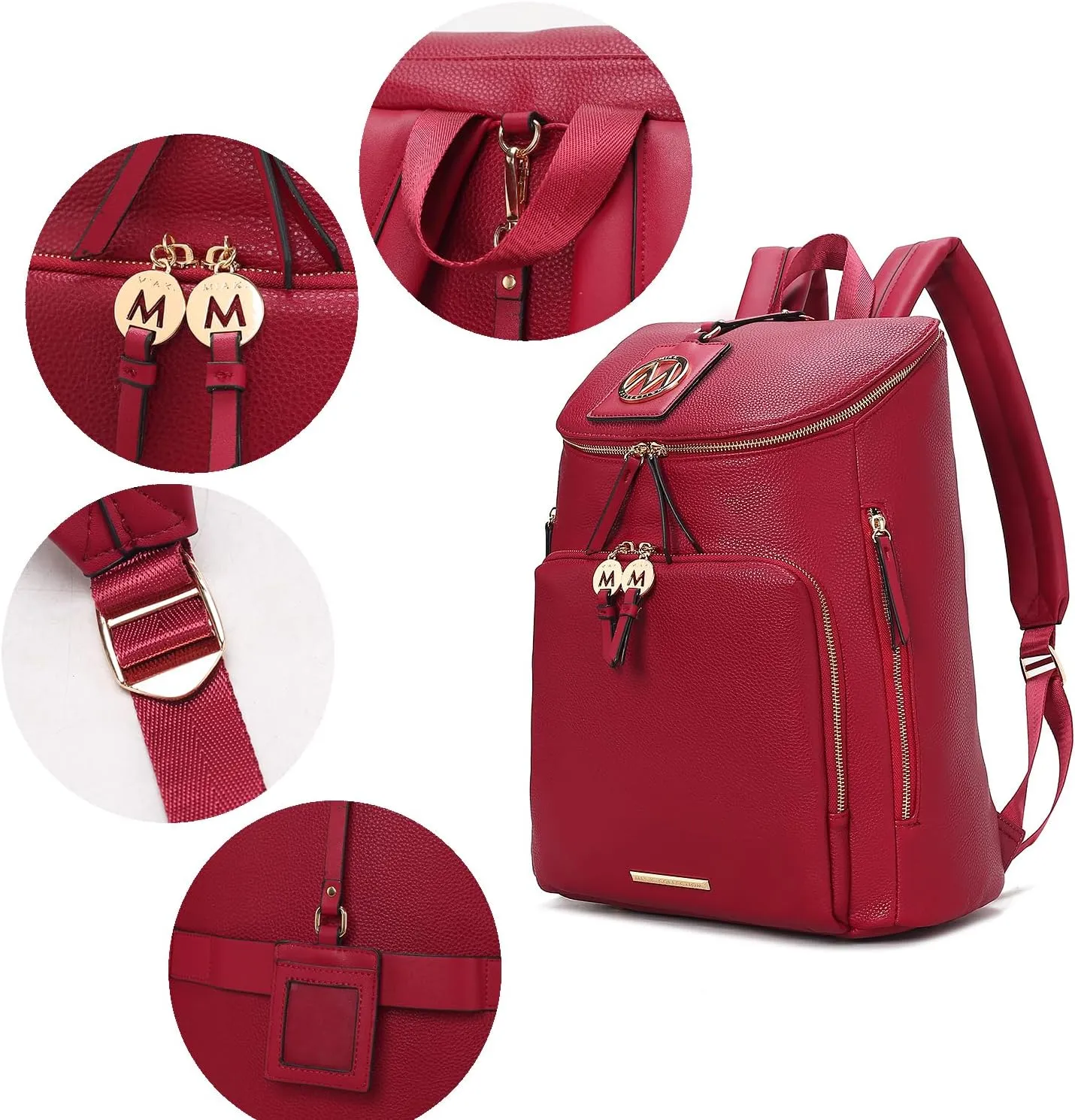MKF Collection Backpack Bag for Women Vegan Leather Top-Handle Ladies Fashion Travel Bag  Daypack By Mia K