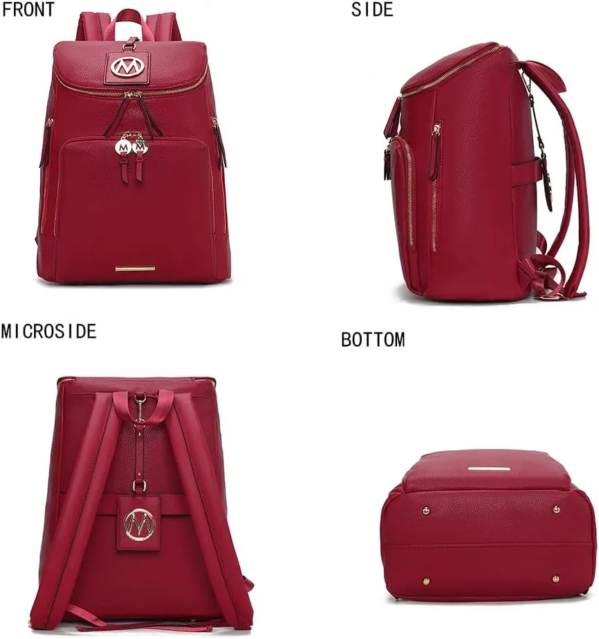 MKF Collection Backpack Bag for Women Vegan Leather Top-Handle Ladies Fashion Travel Bag  Daypack By Mia K