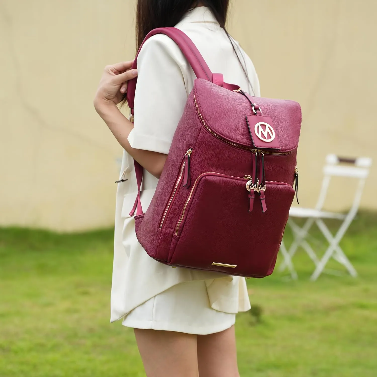 MKF Collection Backpack Bag for Women Vegan Leather Top-Handle Ladies Fashion Travel Bag  Daypack By Mia K