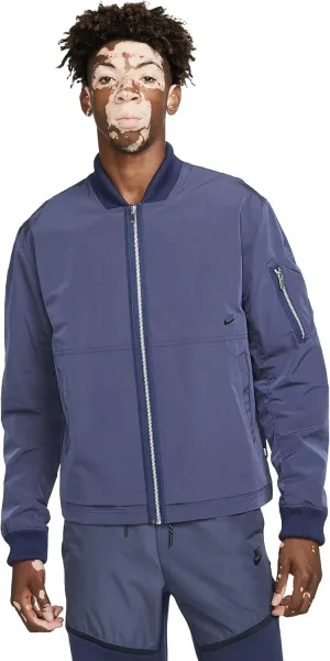 Nike Sportswear Style Essentials Men's Lined Bomber Jacket, Midnight Navy/Sail/Ice Silver/Midnight, XL