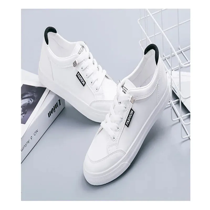 Outdoor Trainers Women Running Shoes Summer Autumn Fashion White PU Leather Lace-Up Breathable Casual Sneakers Zapatos De Mujer