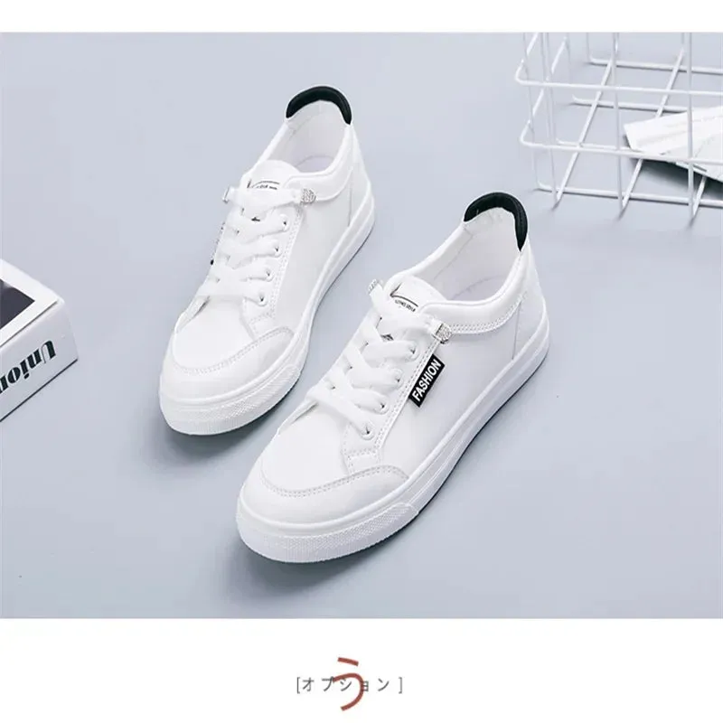 Outdoor Trainers Women Running Shoes Summer Autumn Fashion White PU Leather Lace-Up Breathable Casual Sneakers Zapatos De Mujer