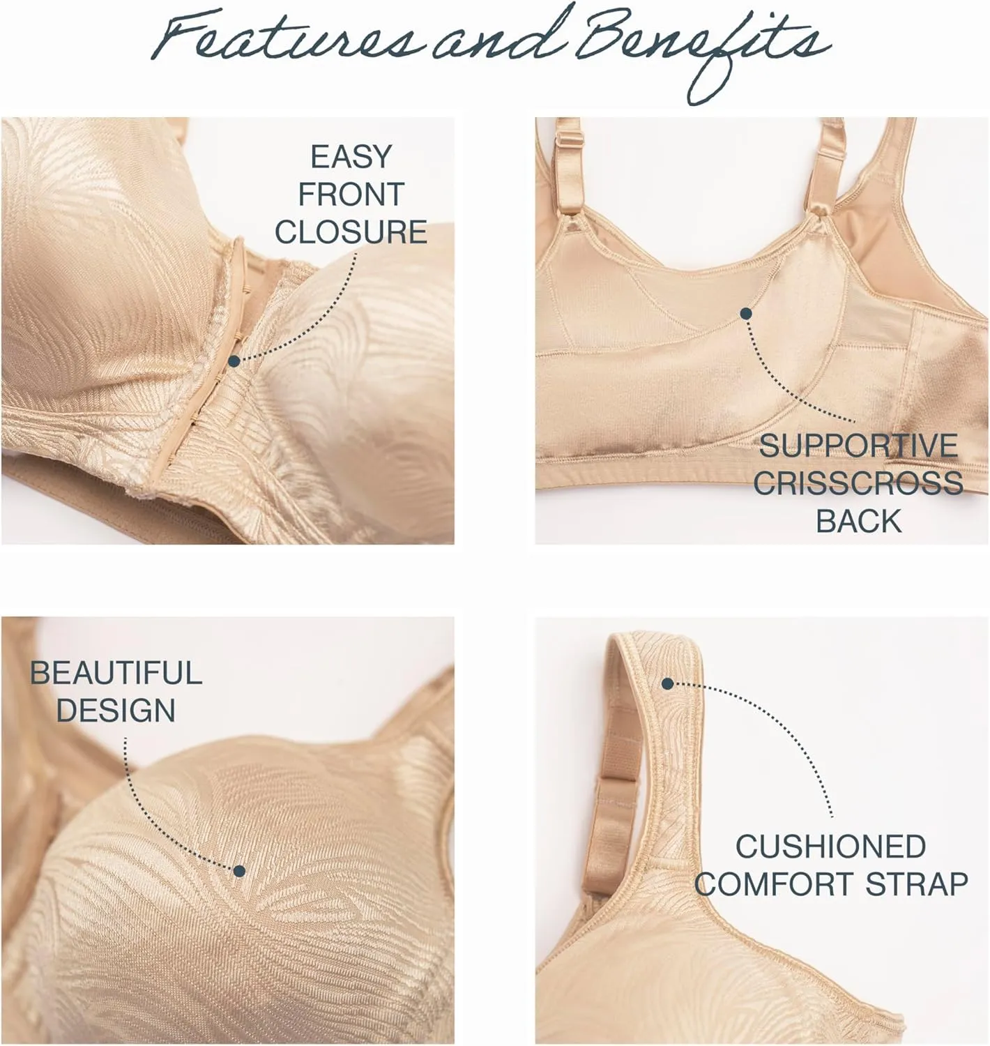 Playtex Women's 18 Hour E52E Front Close Wireless Bra, Single or 2-Pack