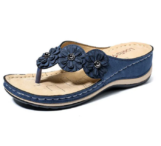Retro Slope With Casual Flip-Flops - Women's shoes